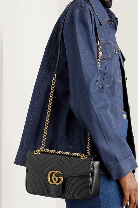 gucci black quilted bag|gucci marmont small shoulder bag.